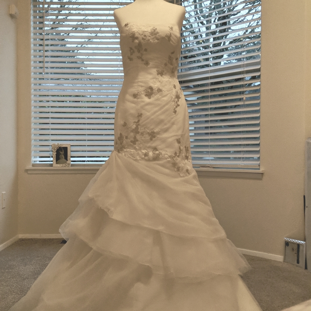 Galina strapless mermaid dress ruffles